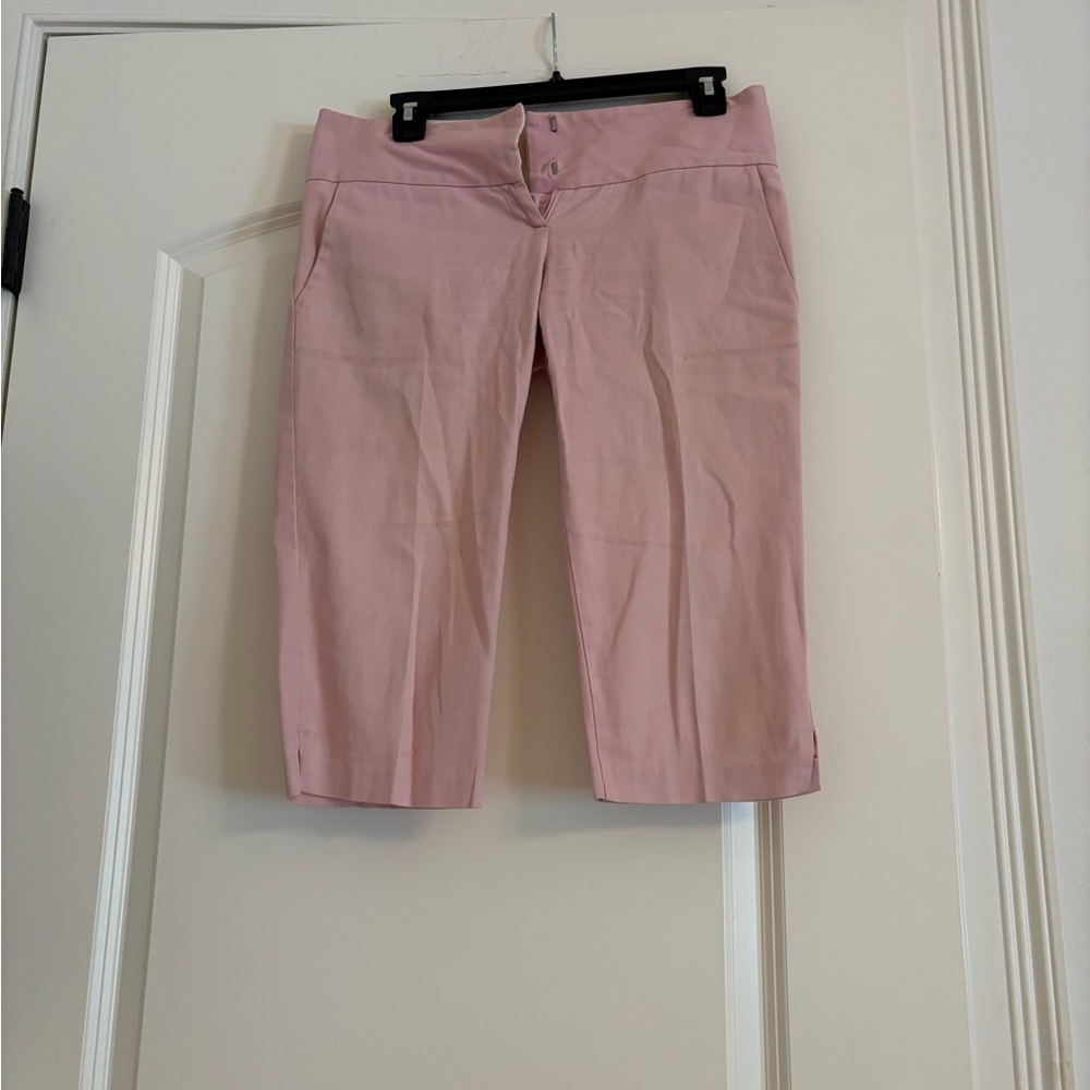 Chic Pink Tailored Capris